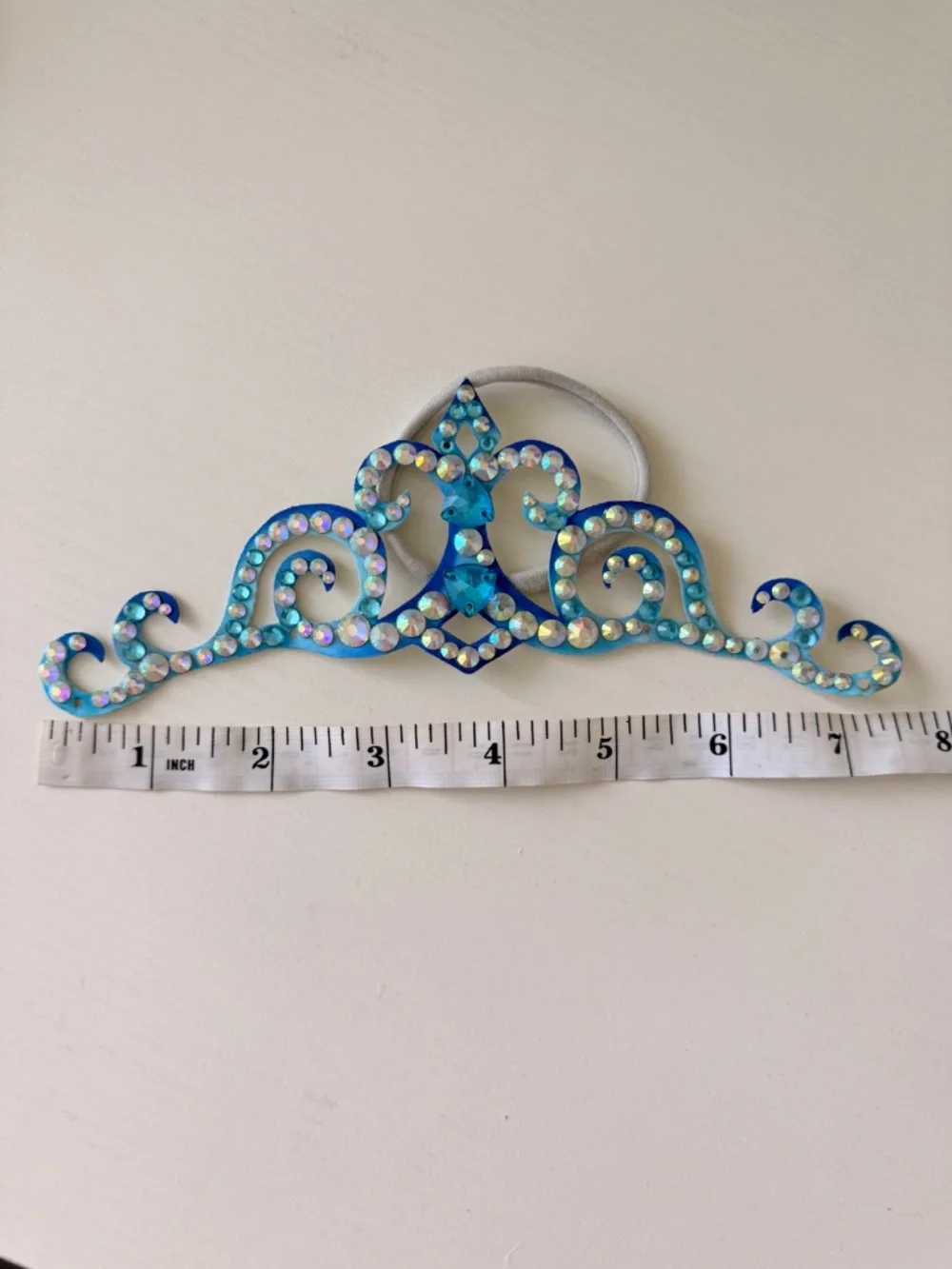 Girls Gymnastics Hair Bun Accessory Jewelry Piece Swarovski Crystals Blue